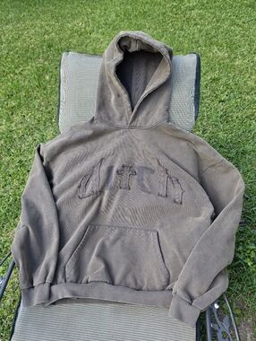 Ditch LA missing patch arch hoodie large Brown